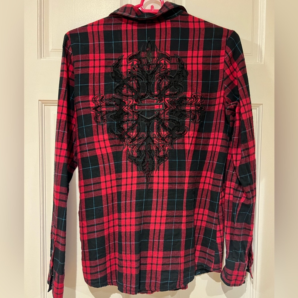 Red and black Harley Davidson flannel size XS